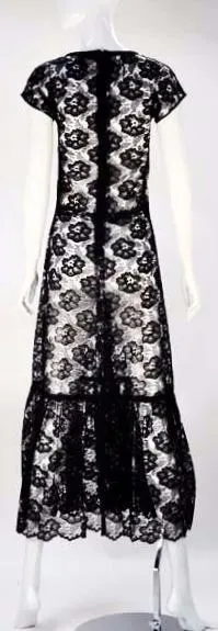 1970s Biba Sheer Lace Dress