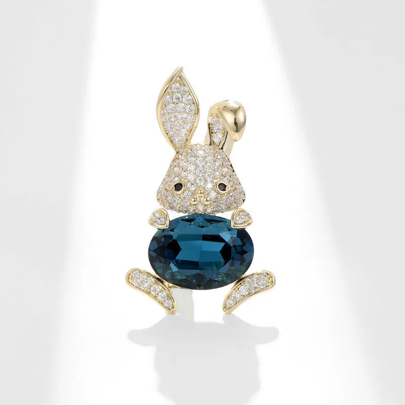 2025 Niche design blazer accessories multi-purpose cardigan anti-light pin high-end cute rabbit brooch