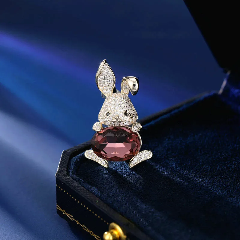 2025 Niche design blazer accessories multi-purpose cardigan anti-light pin high-end cute rabbit brooch
