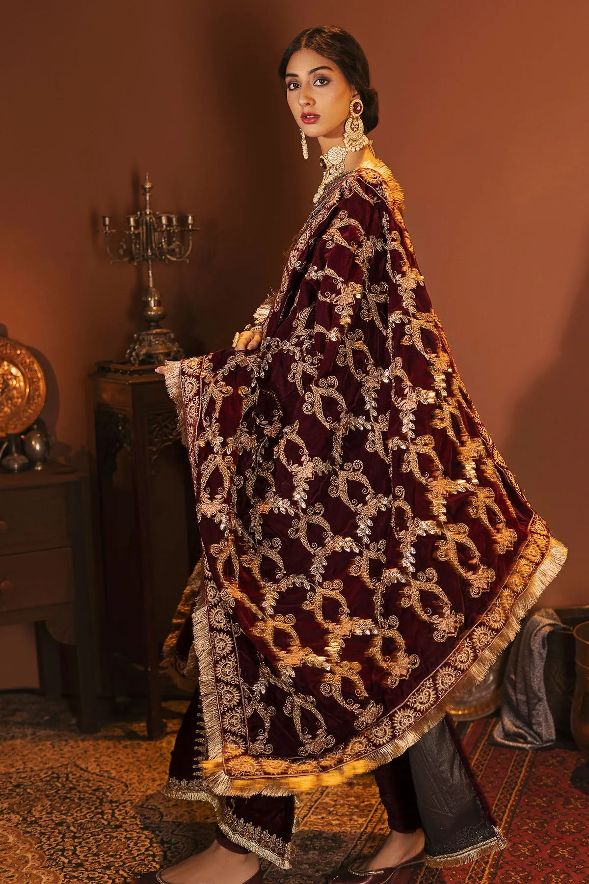 3167-JANAN EMBROIDERED VELVET UNSTITCHED