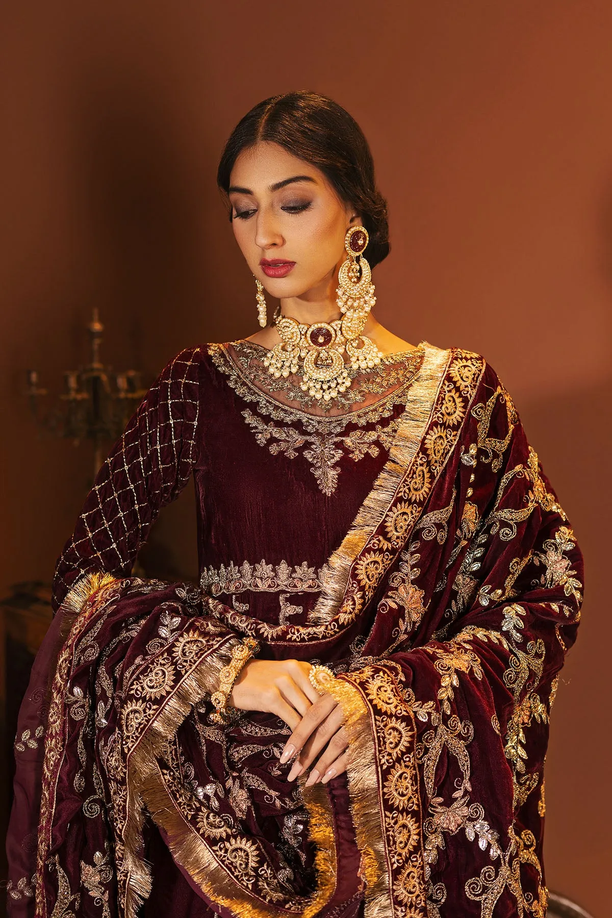 3167-JANAN EMBROIDERED VELVET UNSTITCHED