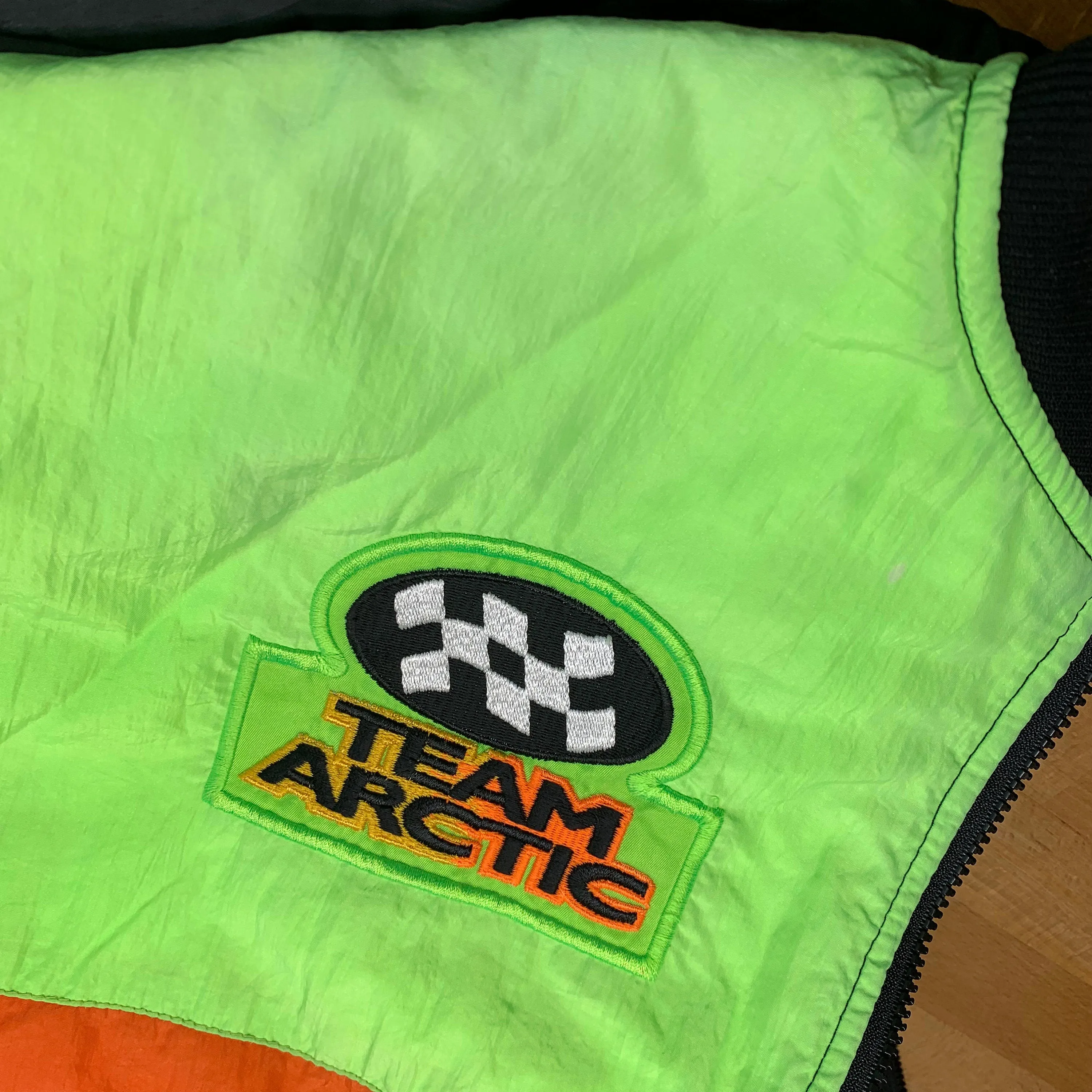 80s Neon Color Block Arcticwear Racing Jacket - Men's Large