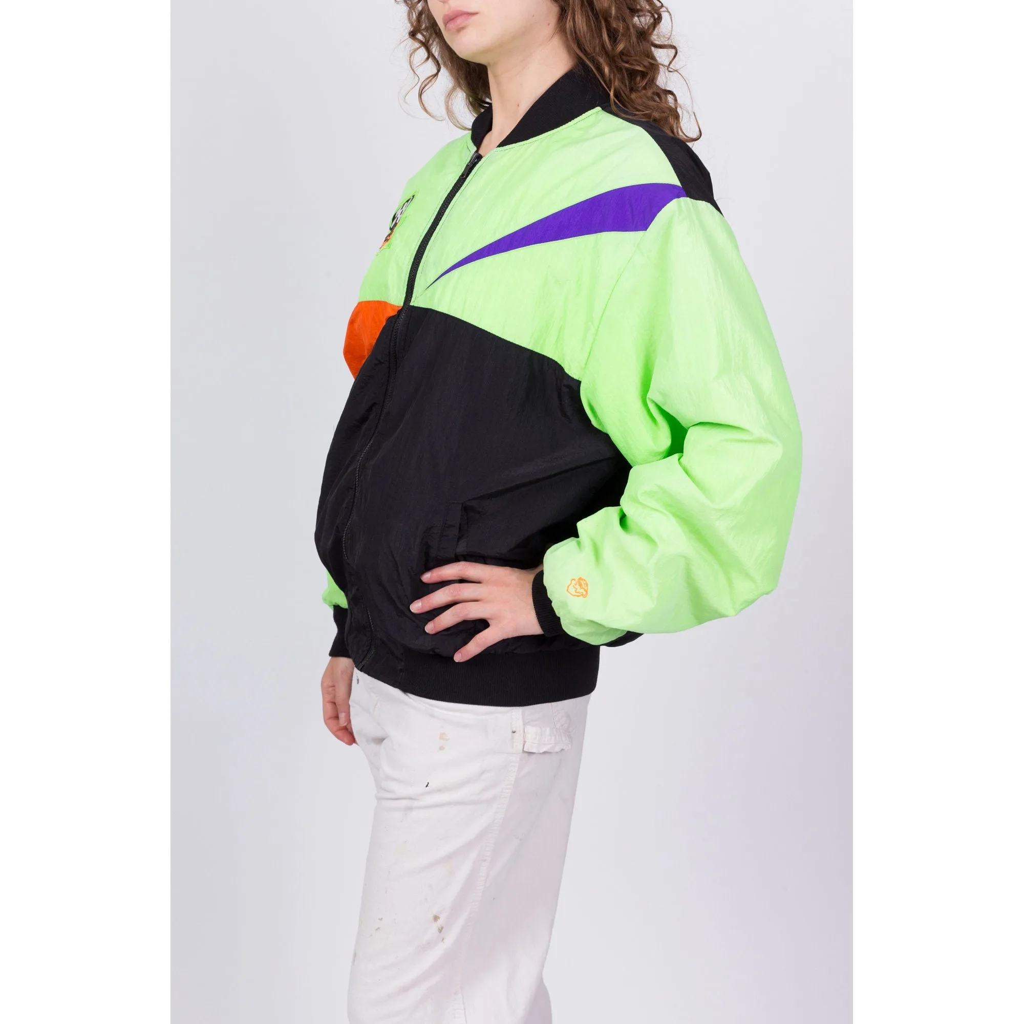 80s Neon Color Block Arcticwear Racing Jacket - Men's Large