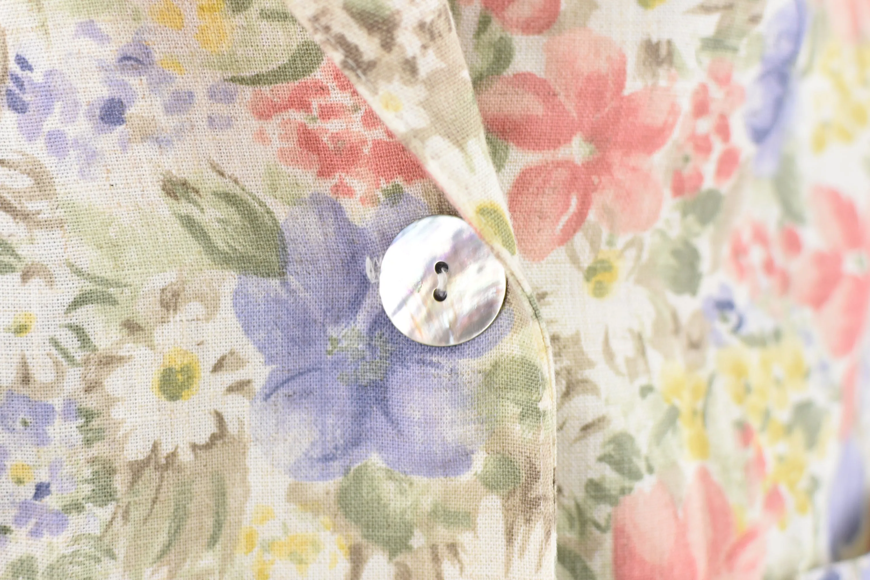80s Pastel Romantic Floral Print Blazer Medium