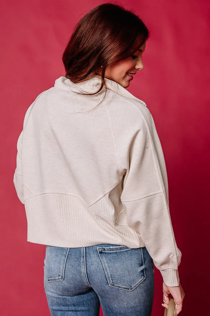 A Dynamic Moment Full Zip Jacket | Heather Beige