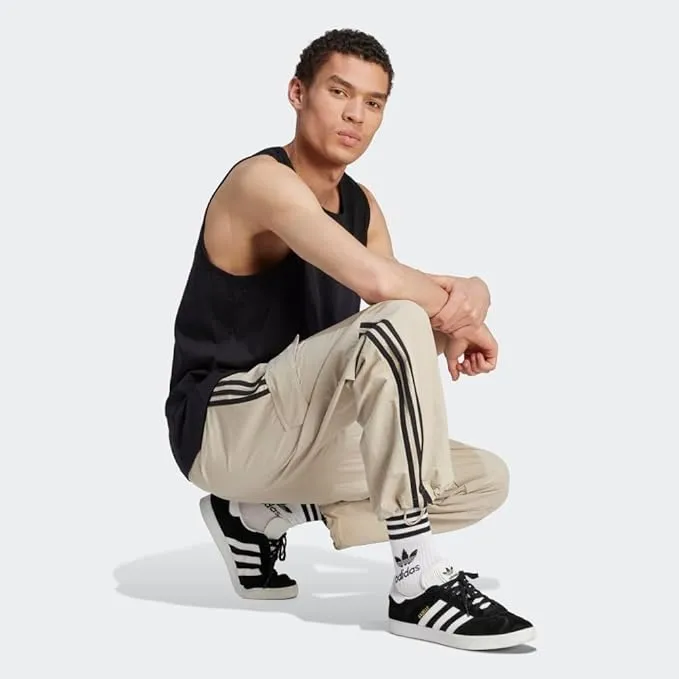 Adidas Adicolor Classics 3 Stripes Cargo Men's Pants (Beige/Black)