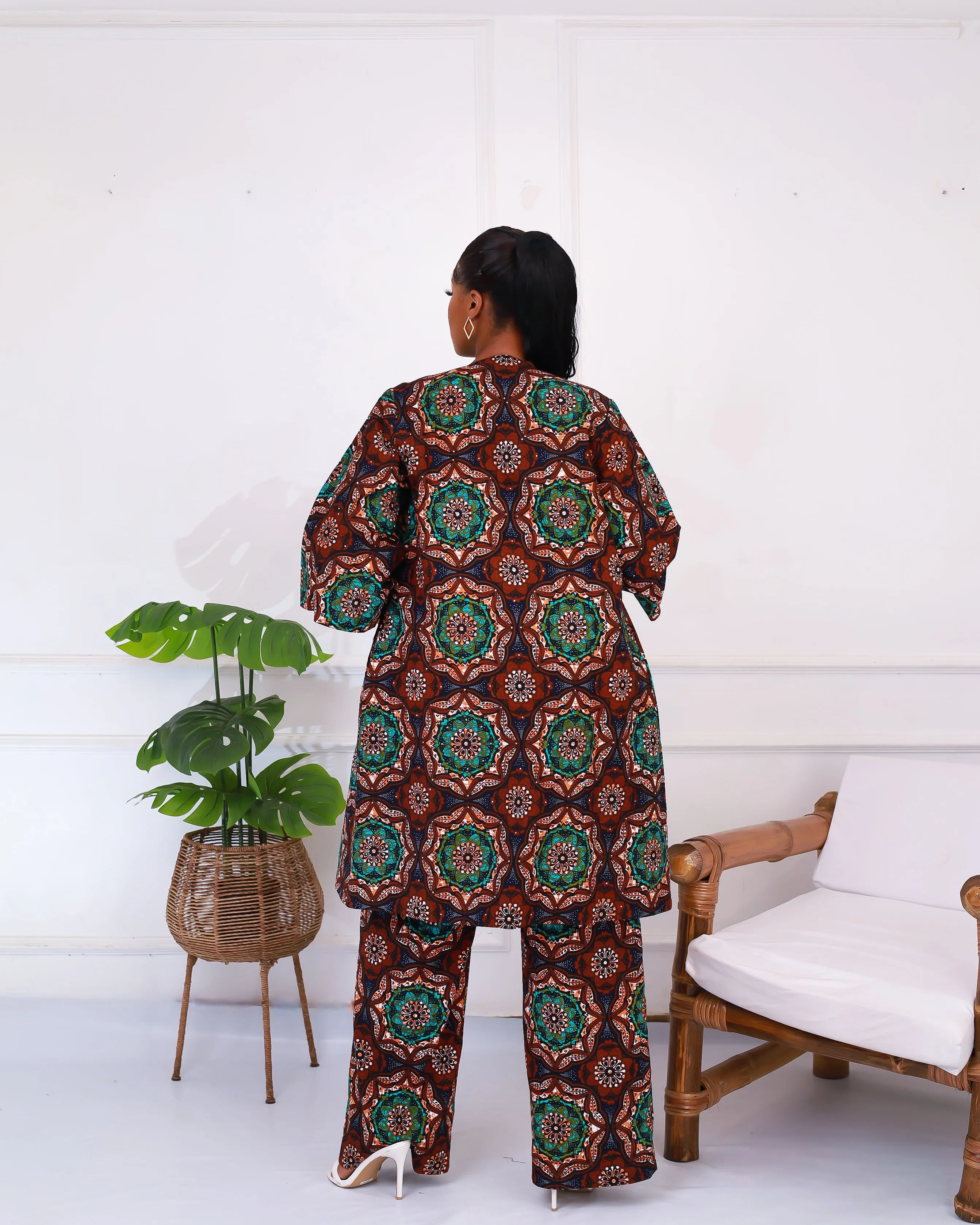 African Print Palazzo High waist Trouser - Deriole