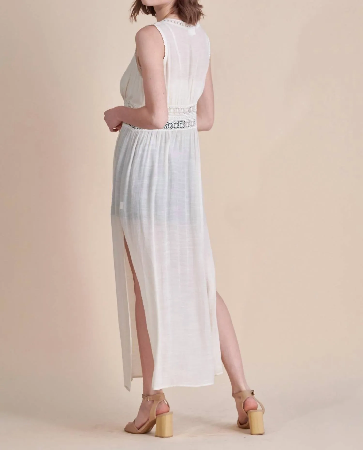 Allie Rose - Textured Woven Sleeveless Duster
