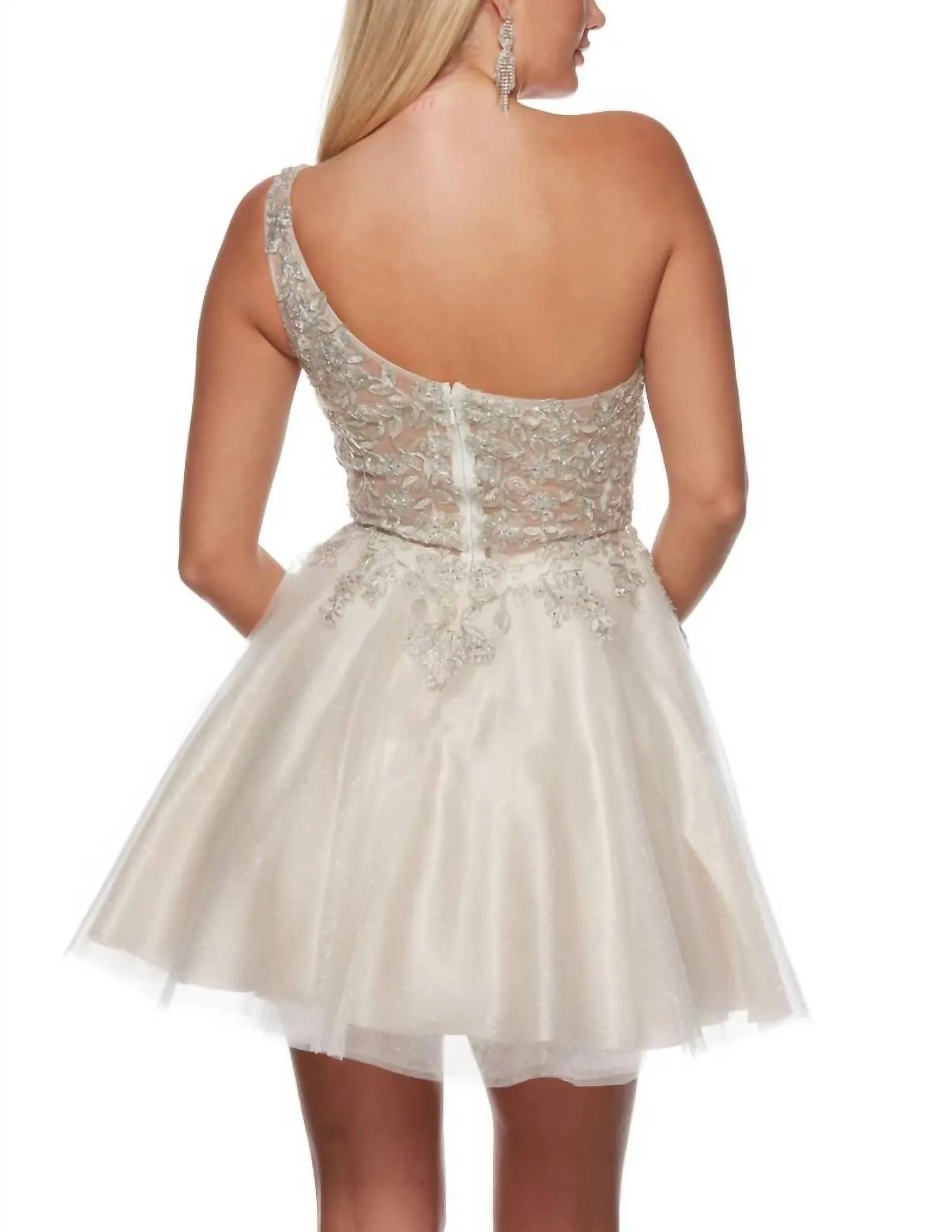 Alyce Paris - Glitter Tulle Mini Dress