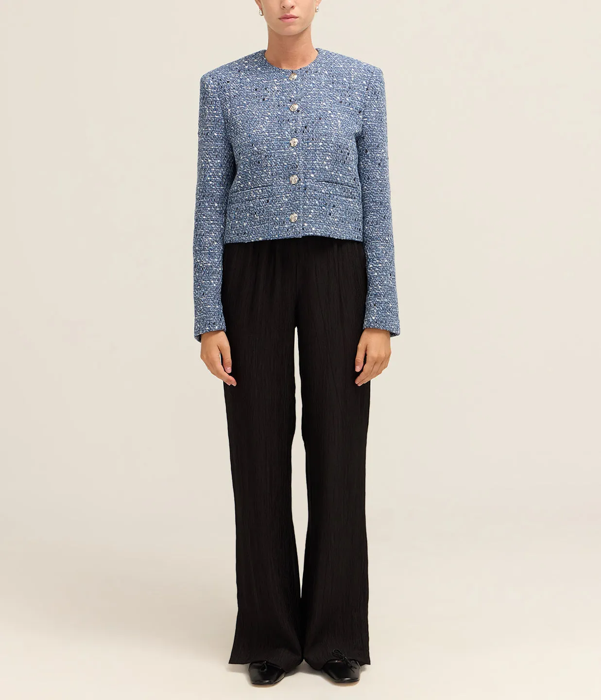 Amber Jacket in Blue Tweed
