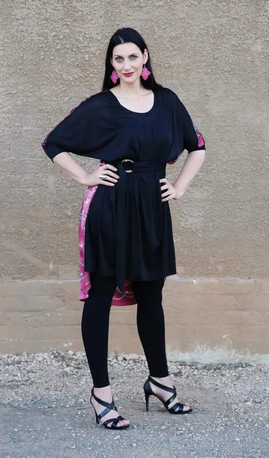 ARIA Dress in Pink Pearls Silk