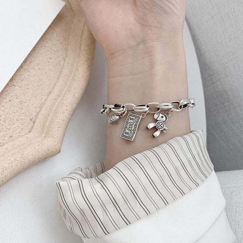 Armband e-girl Anhänger Pferd/Dollar