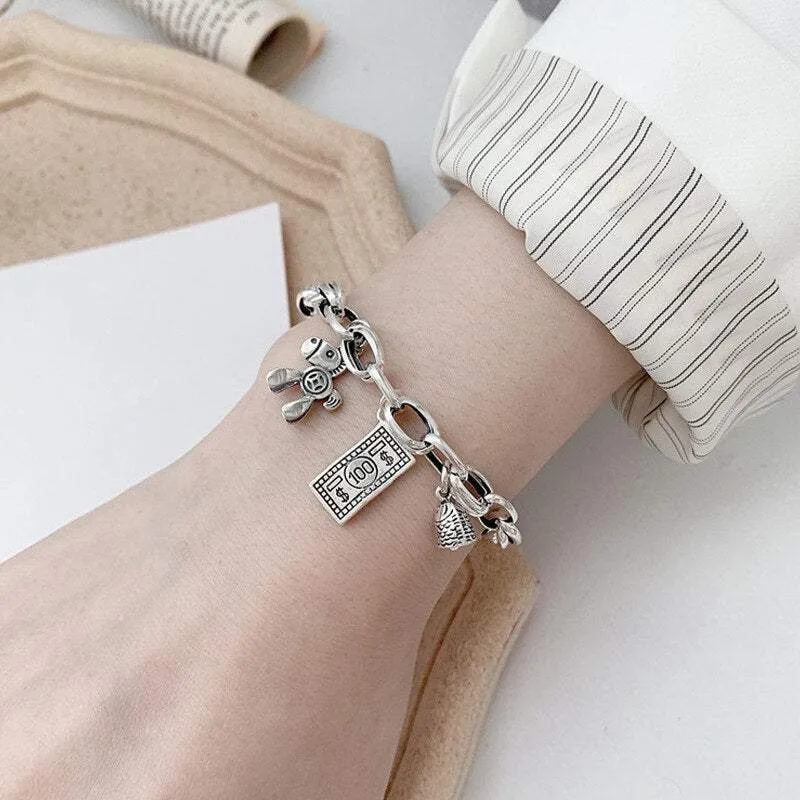Armband e-girl Anhänger Pferd/Dollar