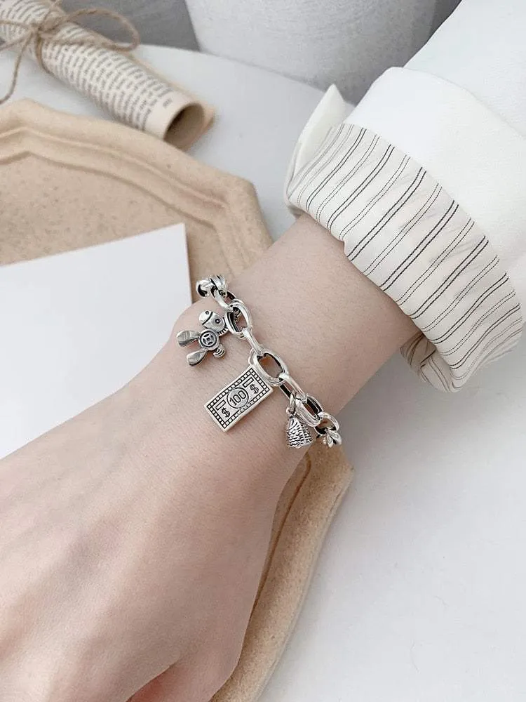 Armband e-girl Anhänger Pferd/Dollar