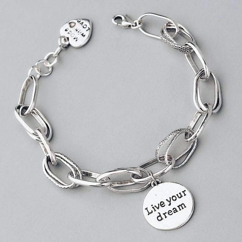 Armband e-girl Anhänger "lebe deinen Traum"