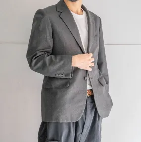 around 1980s Japan vintage dark gray color striped tailored jacket