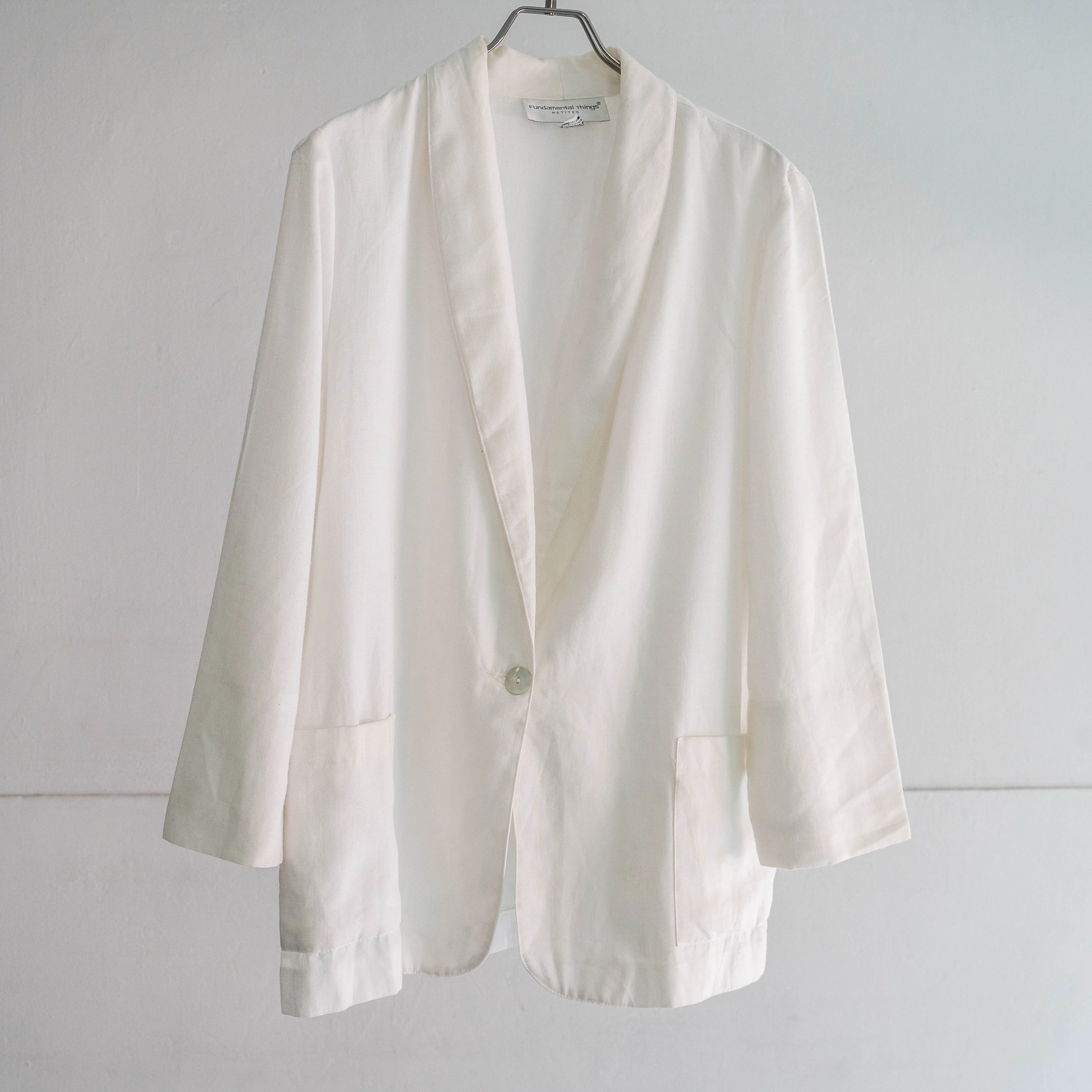 around 1990s white color poly × rayon tailored jacket