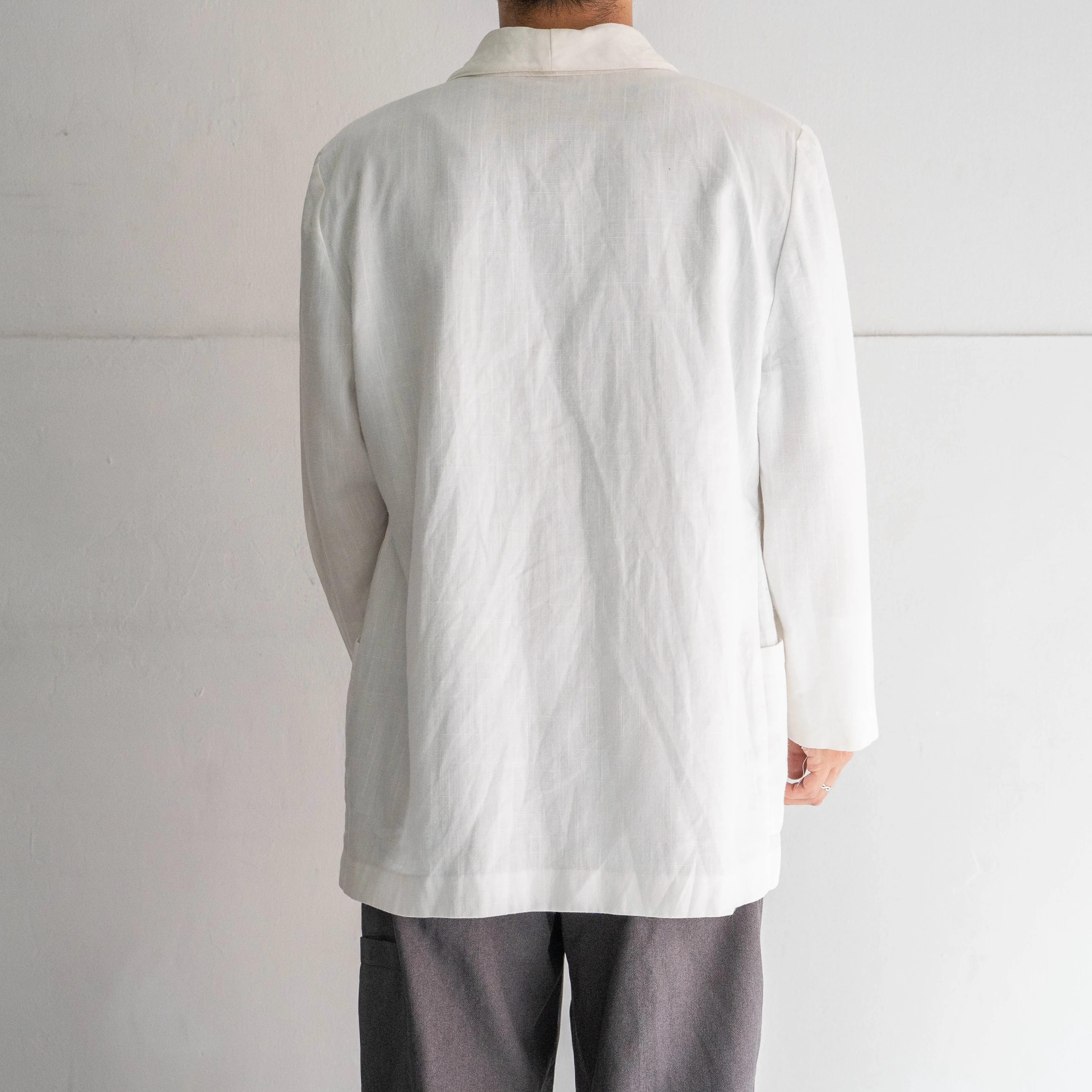 around 1990s white color poly × rayon tailored jacket