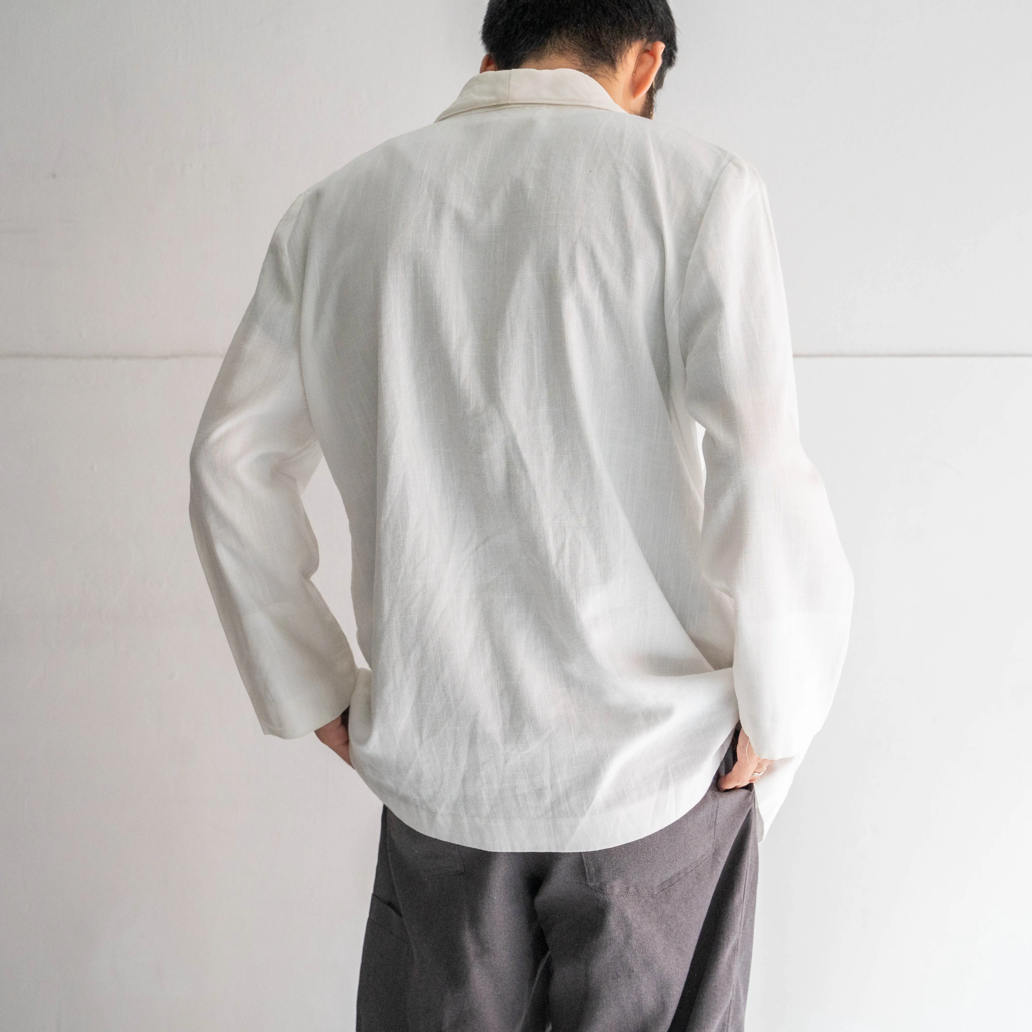 around 1990s white color poly × rayon tailored jacket