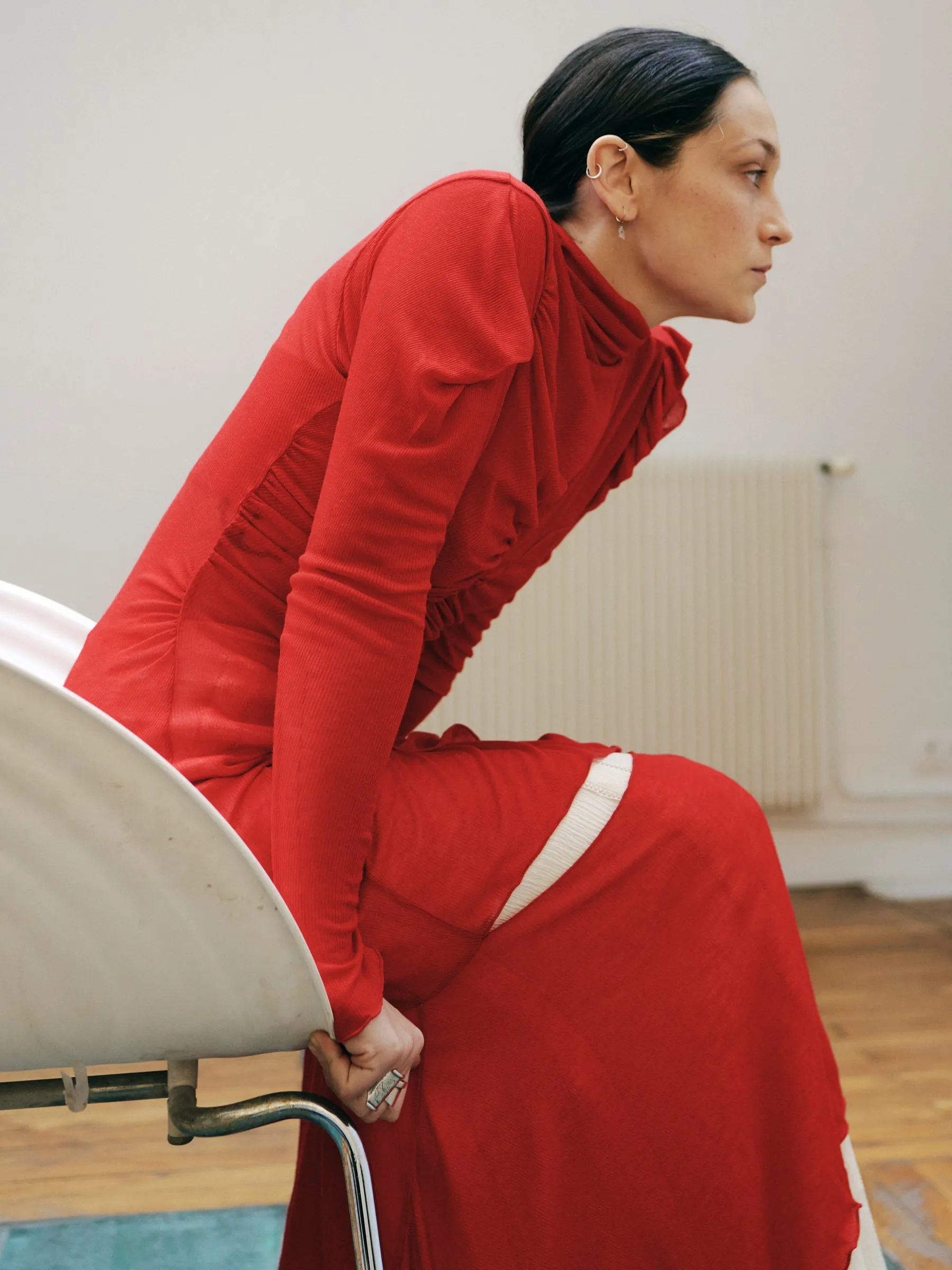 ASYMMETRIC SHEER DRESS
