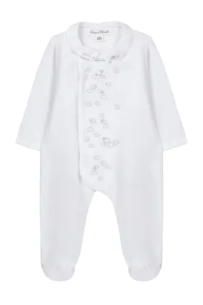 Babygrow - White Embroidery Winter