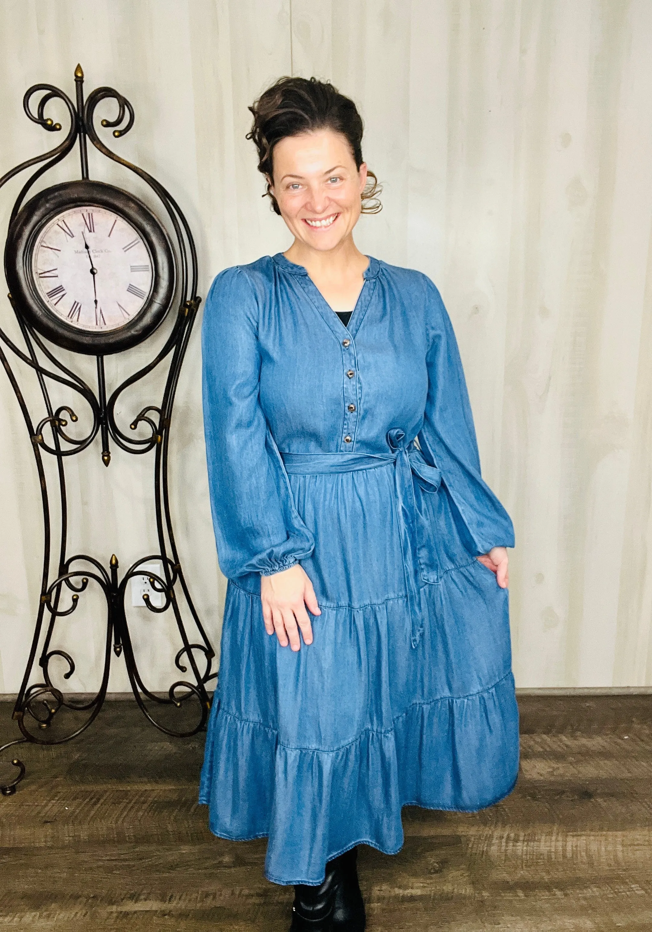 Belted & Ready Jean Dress