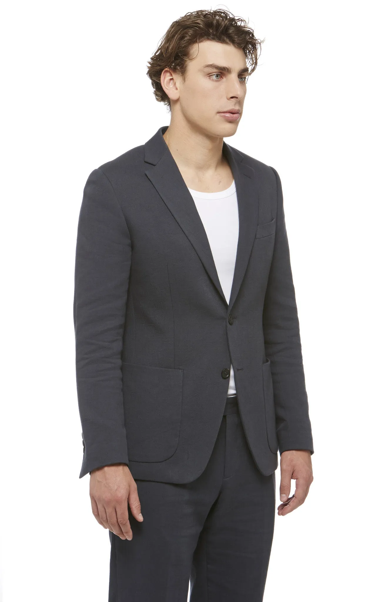 Black Cotton Grunge Blazer