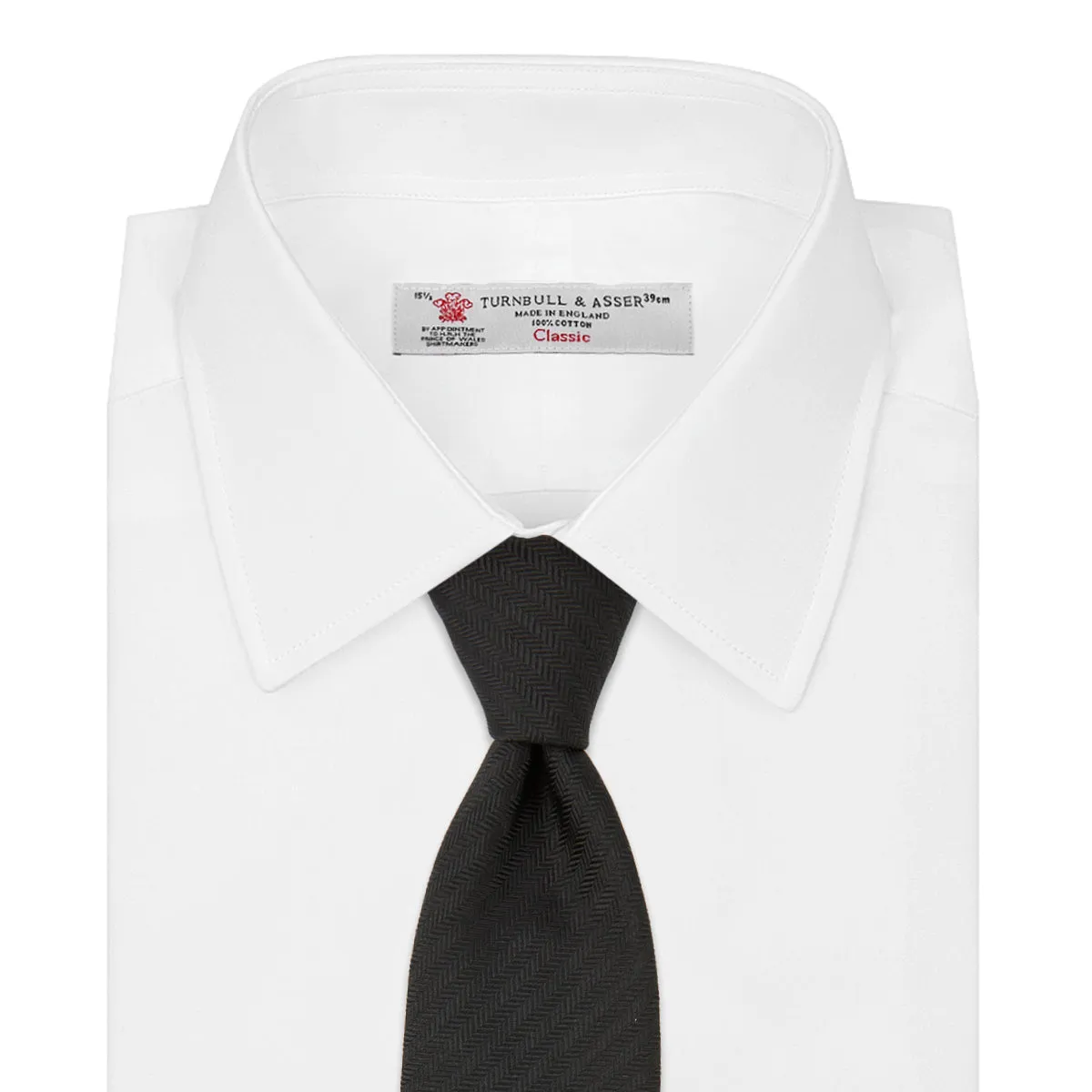 Black Herringbone Silk Tie
