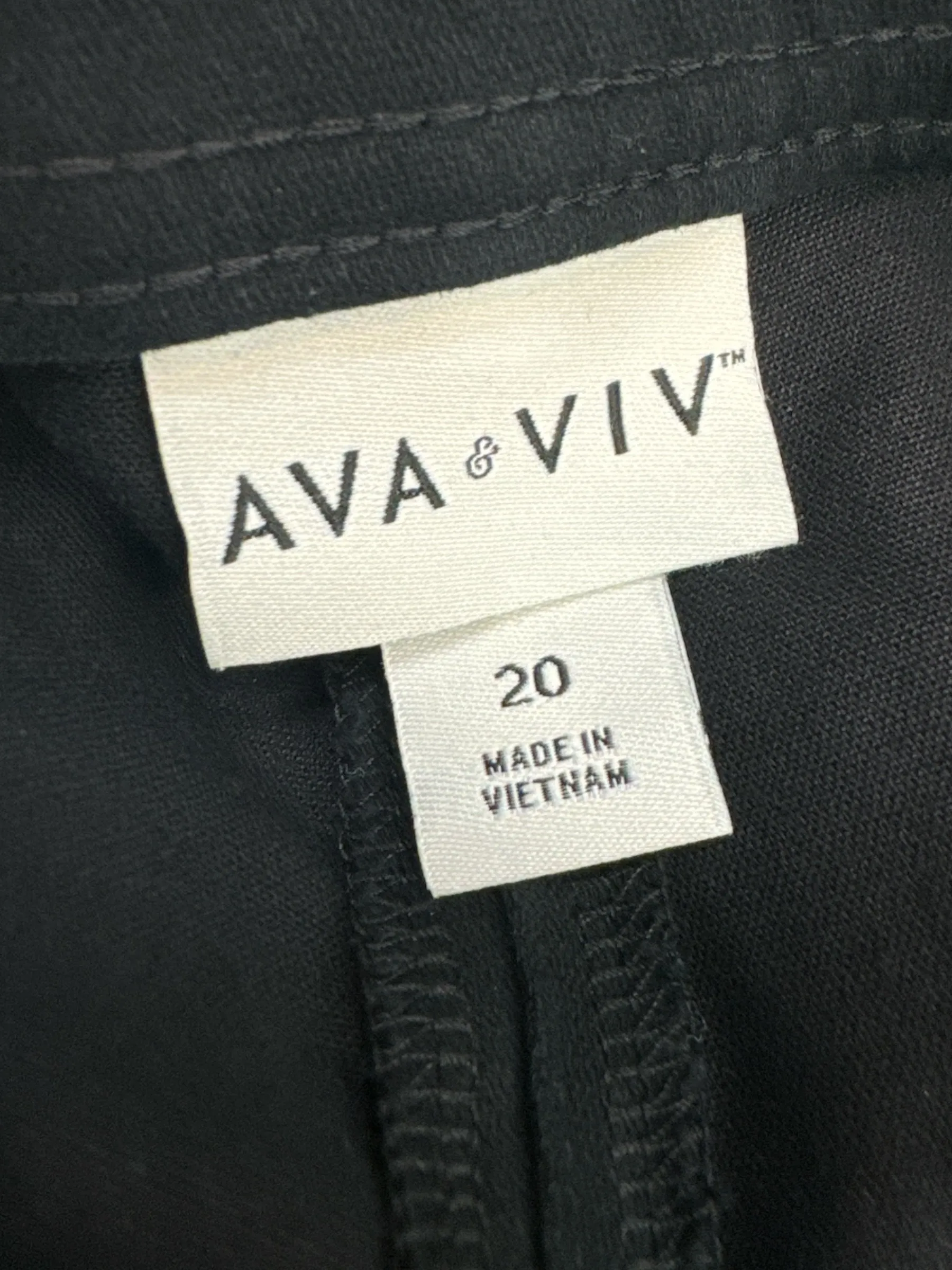 Black Pants Cargo & Utility Ava & Viv, Size 20