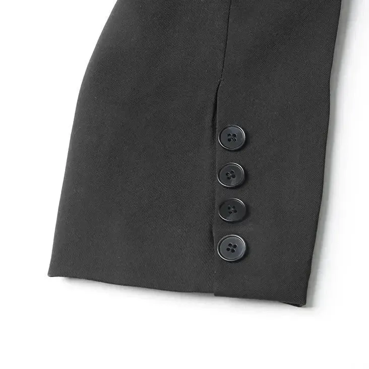 Black STRAPPY Belted Blazer