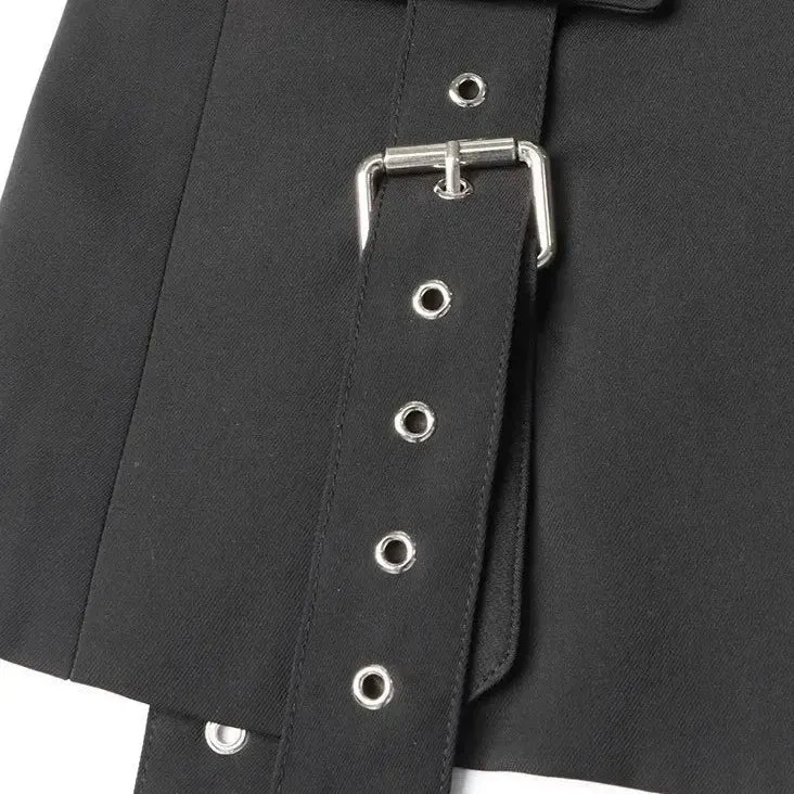 Black STRAPPY Belted Blazer