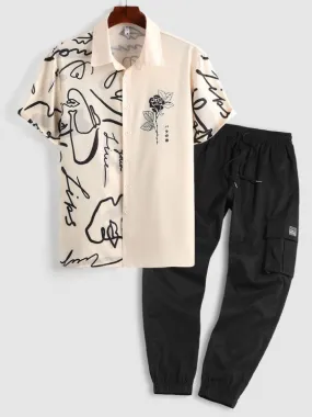 Casual Shirt And Solid Color Cargo Pant