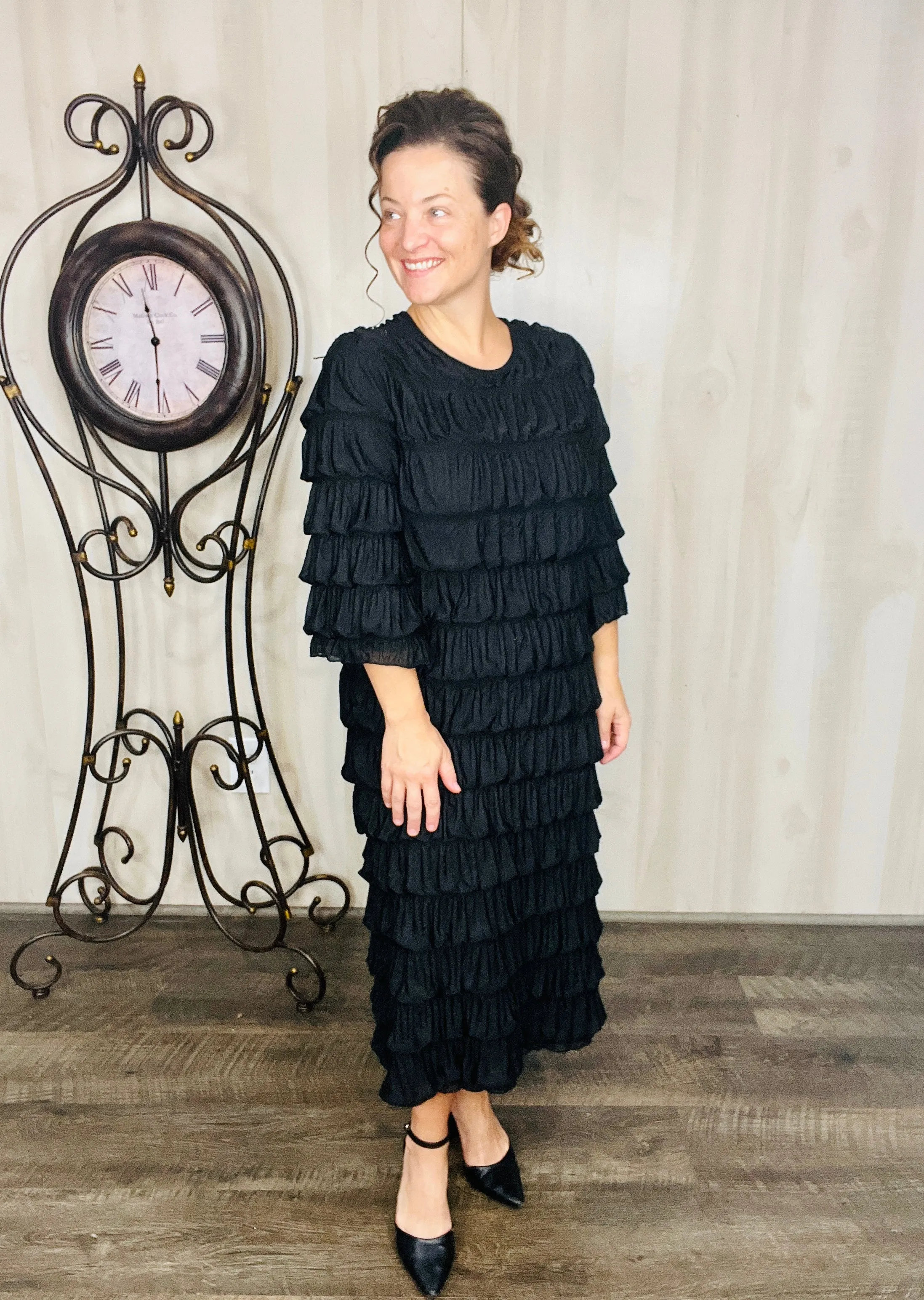Classy & Ruffles Black Dress