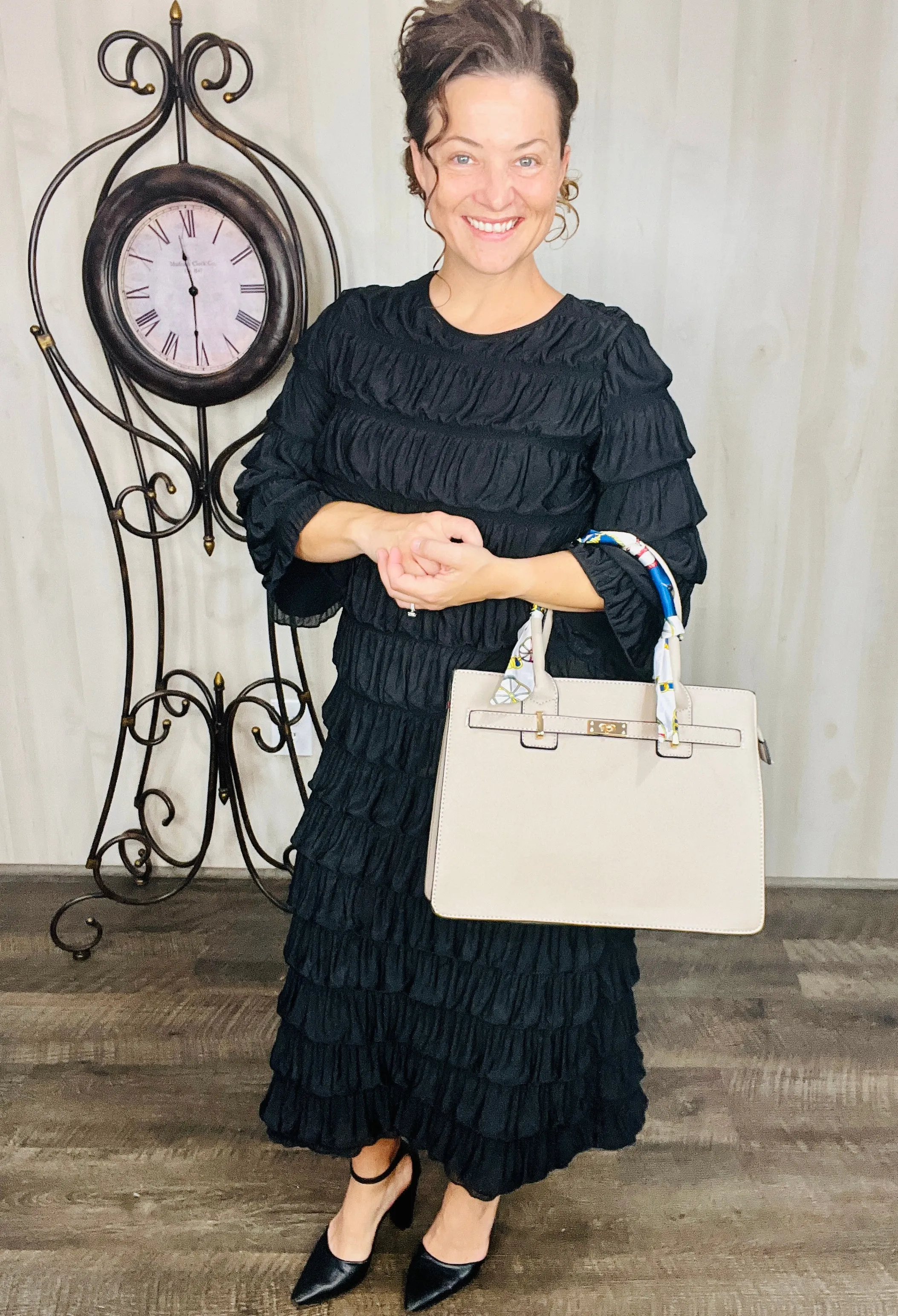 Classy & Ruffles Black Dress