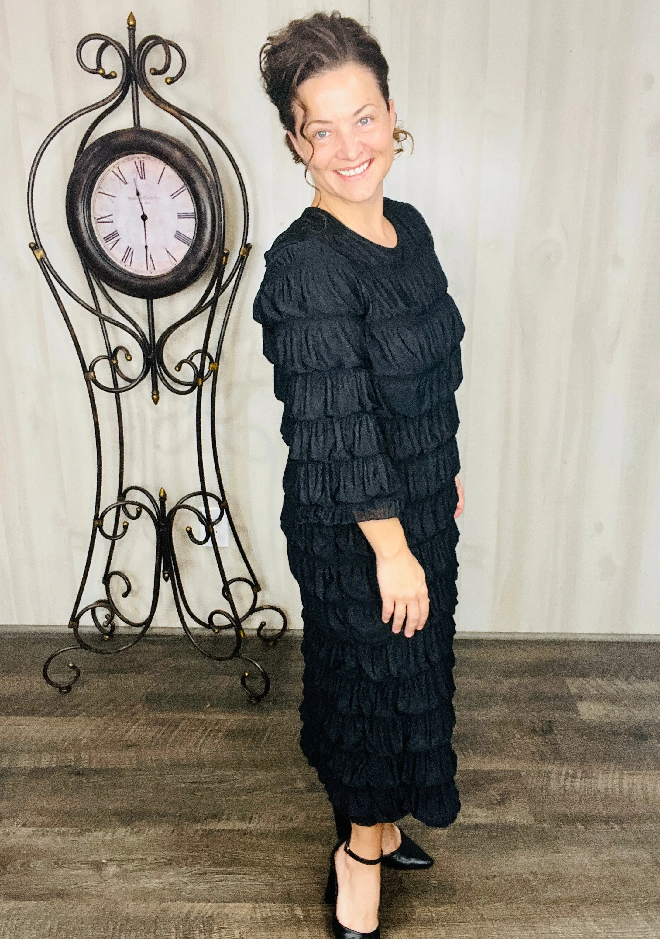 Classy & Ruffles Black Dress