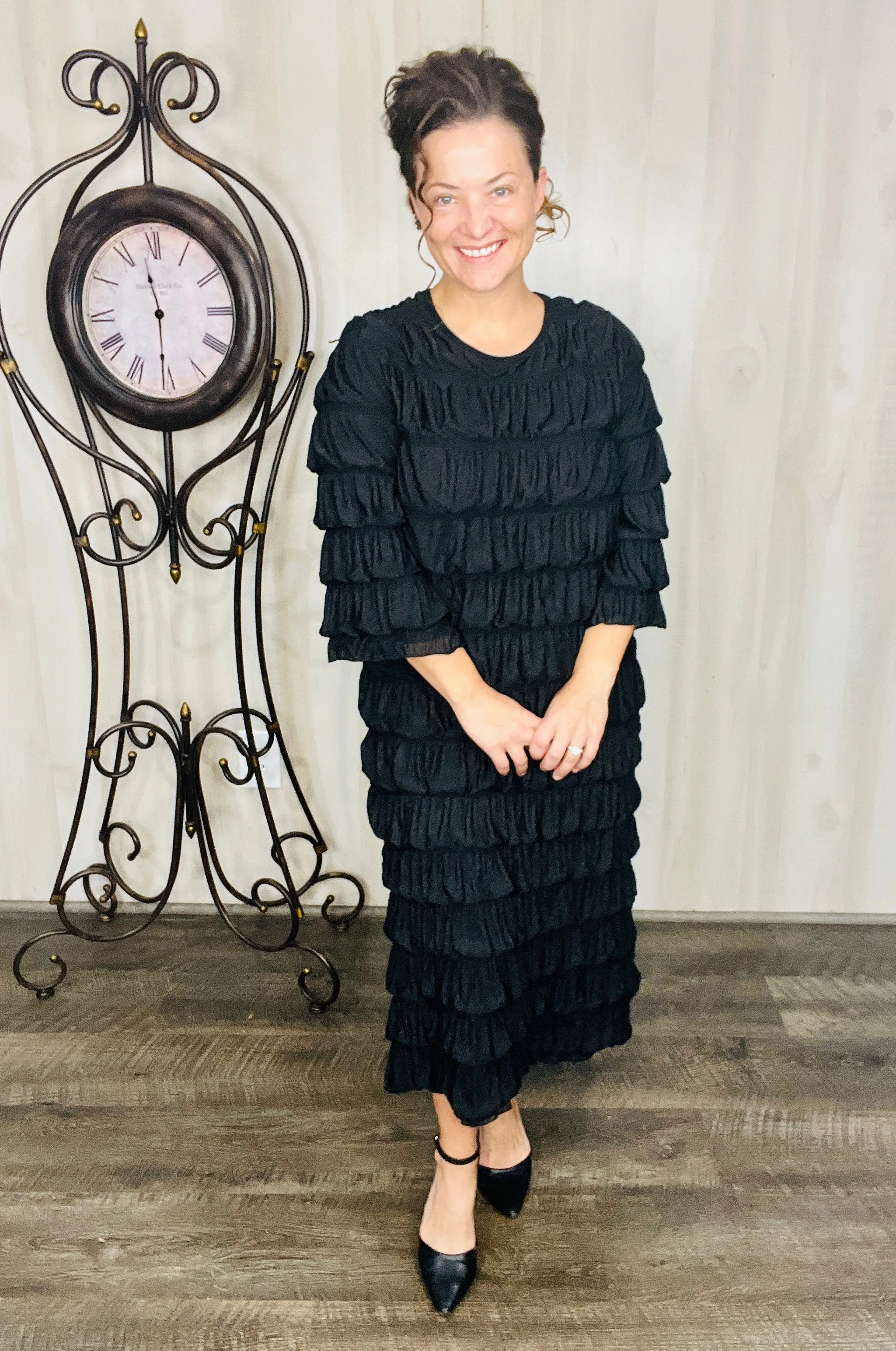 Classy & Ruffles Black Dress