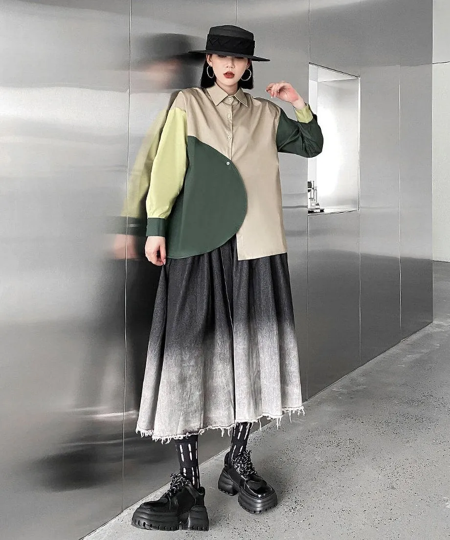 Color Blocking Blouse