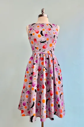Colorful Ghosts and Owls Vintage Dress by Retrolicious