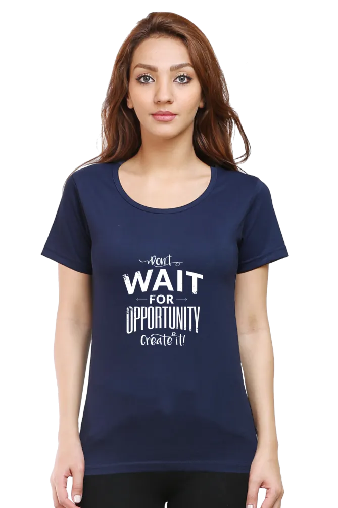 Create Opportunity Printed Scoop Neck T-shirt for women