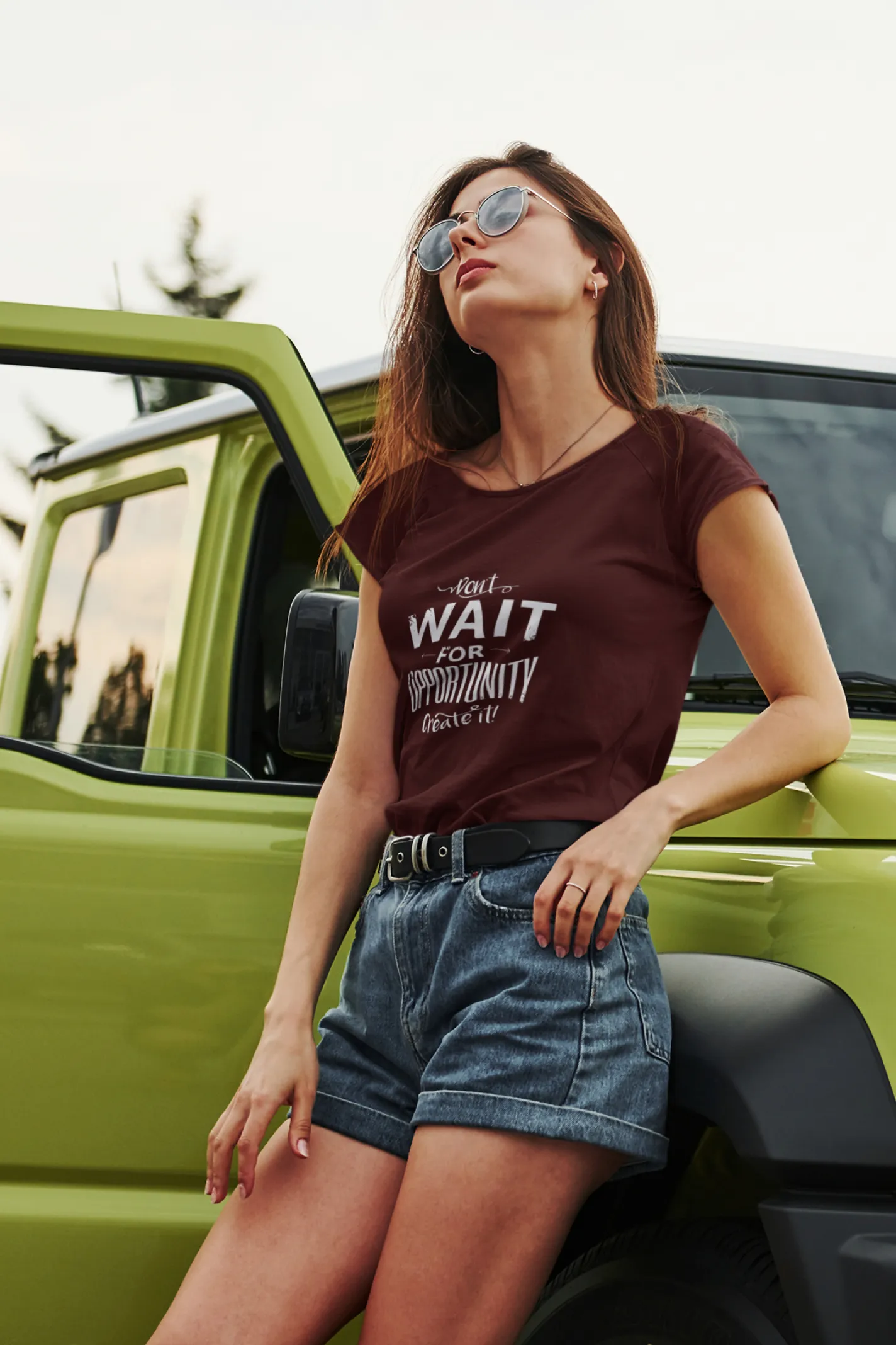 Create Opportunity Printed Scoop Neck T-shirt for women