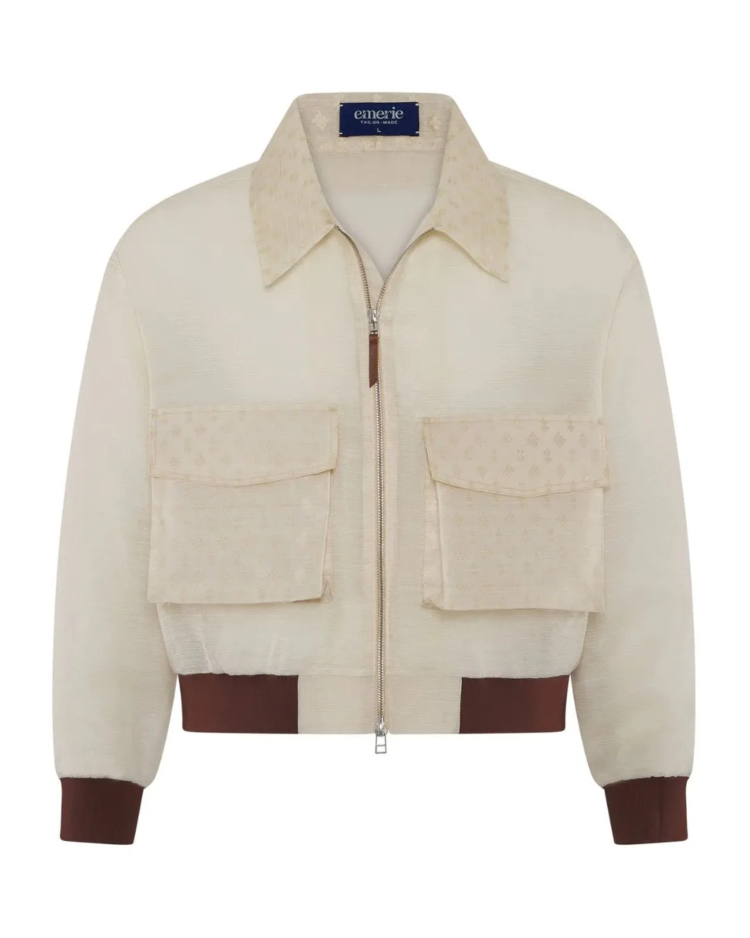 Crispiñano Barong Jacket (Cropped Length) in Piña Shifu & Sinuksok, natural