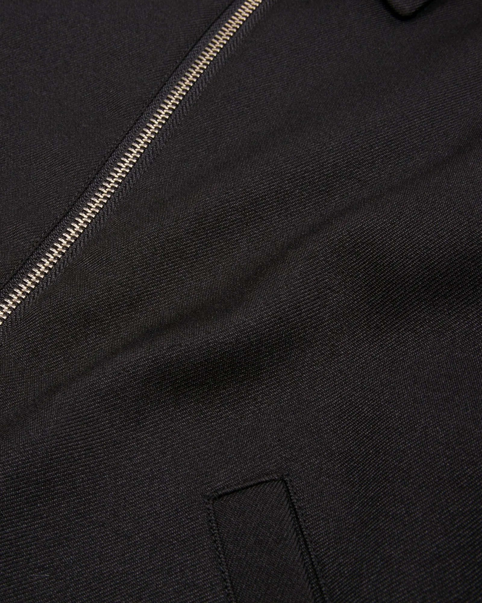 Crop Harrington Jacket - Black Sharkskin