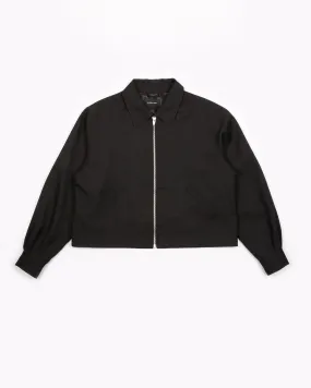 Crop Harrington Jacket - Black Sharkskin