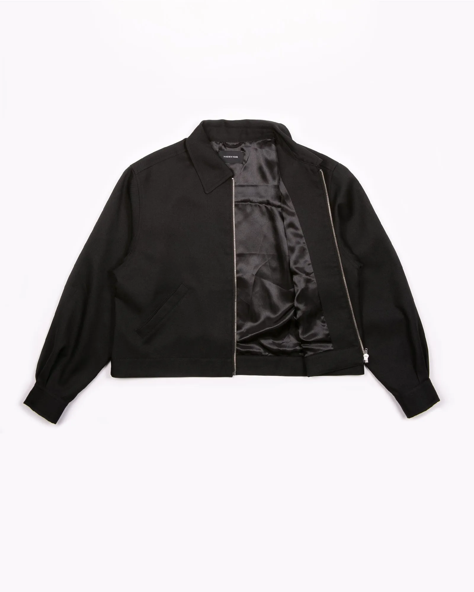 Crop Harrington Jacket - Black Sharkskin