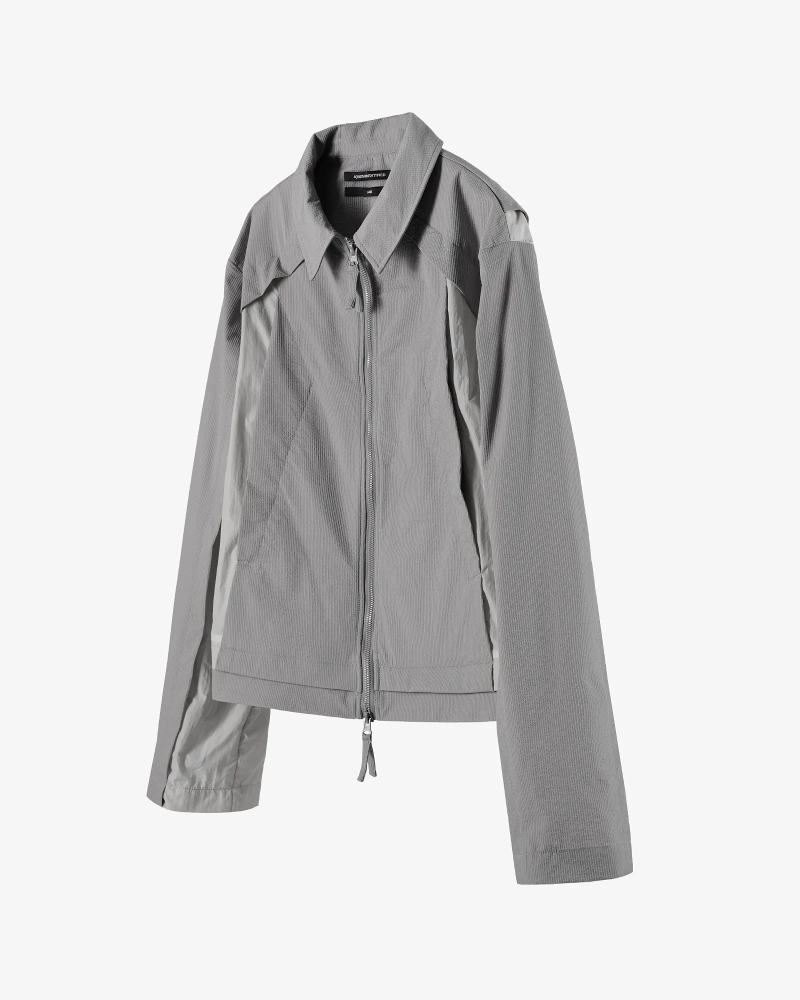 Cropped Collared Zipper Jacket