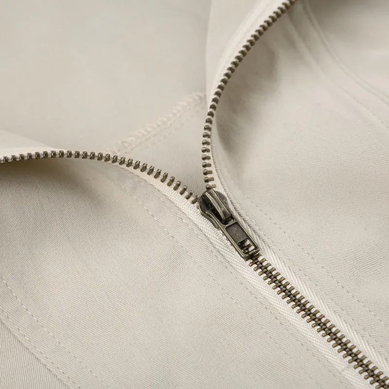 Cropped Zip-Up Bomber Jacket