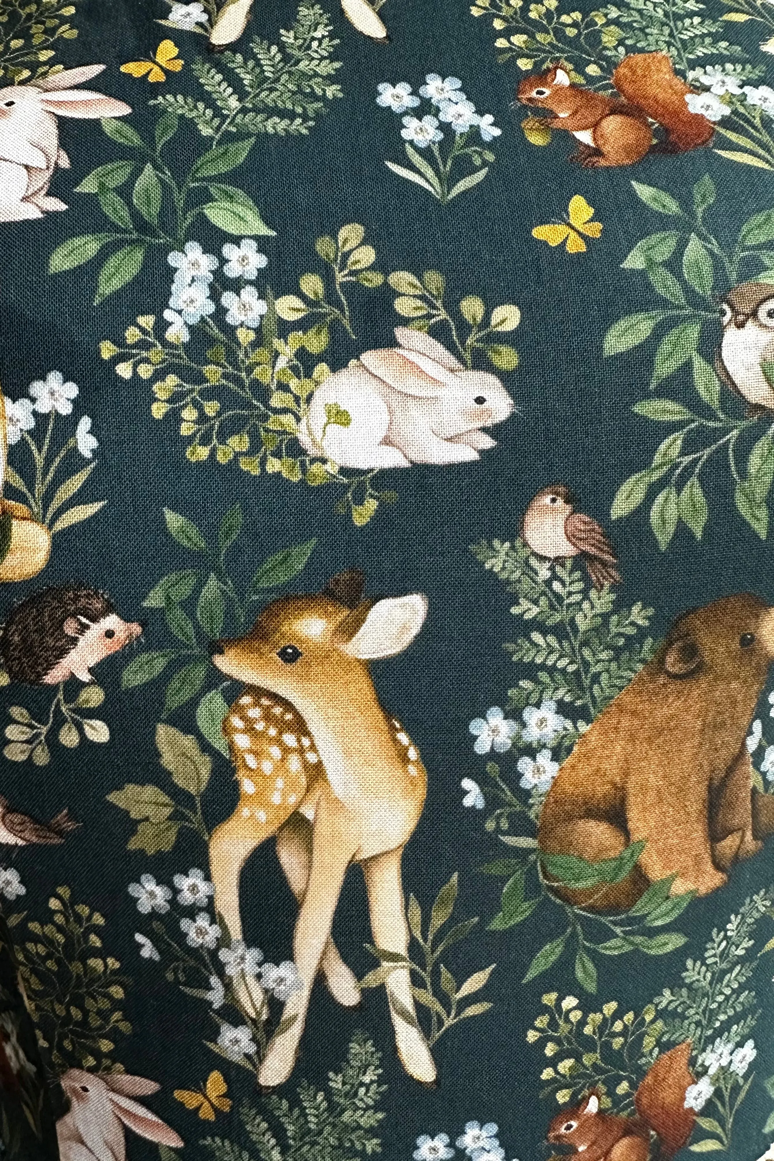 Dark Teal Woodland Animals Midi Dress by Retrolicious