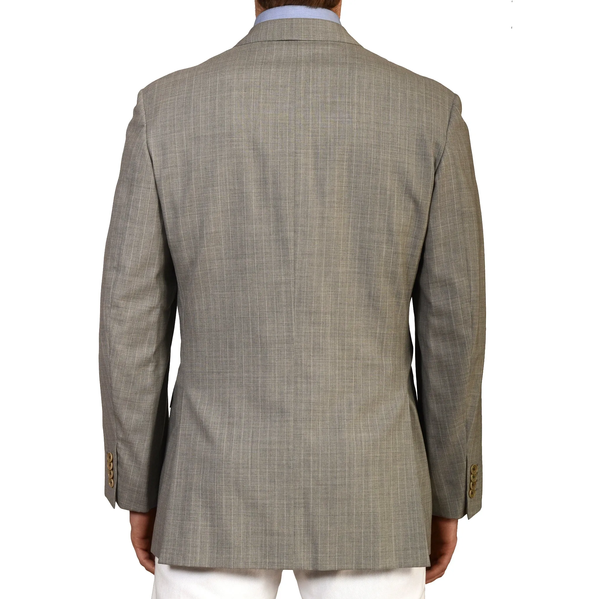 D'AVENZA Roma Gray Wool Super 120's DB Blazer Jacket EU 50 NEW US 40