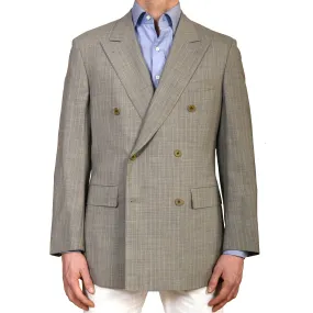 D'AVENZA Roma Gray Wool Super 120's DB Blazer Jacket EU 50 NEW US 40