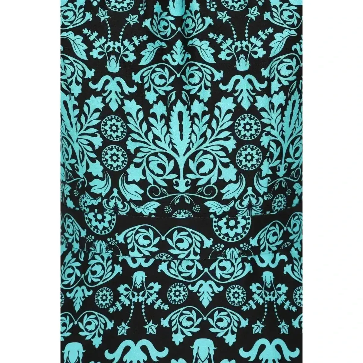 Day Dress - Blue Damask Border